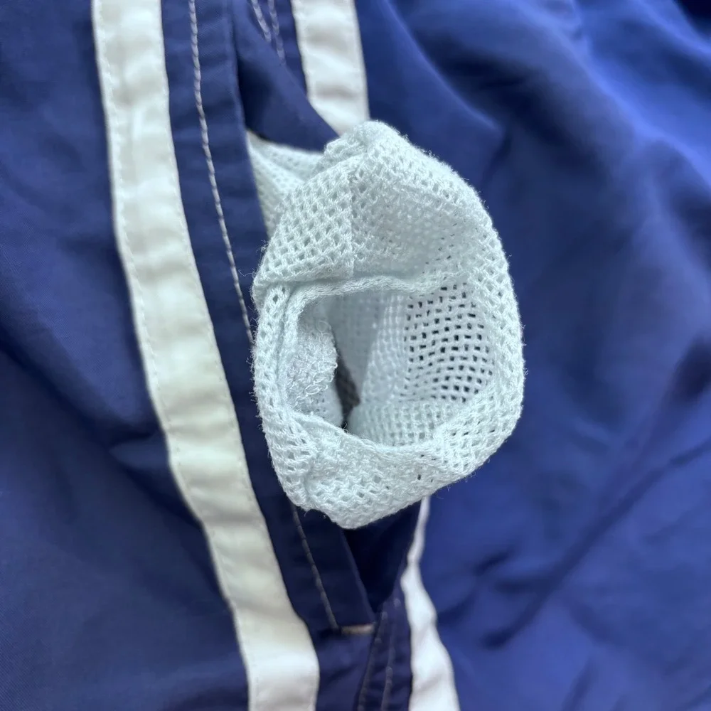 Beverly Hills Polo Club Mens XXL Blue Swim Trunks Cargo Shorts Racing Stripe